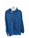 Fantastic Fawn Size L Blue Cotton Stars Sequin Raw Hem Button Down Top Blue / L