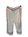 Anthropologie Size 6 White, Orange & Blue Cotton Blend Geo Embroidery Pants White, Orange & Blue / 6