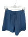Varley Size M Blue Viscose Blend High Waist Drawstring Long Athletic Shorts Blue / M