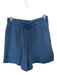 Varley Size M Blue Viscose Blend High Waist Drawstring Long Athletic Shorts Blue / M