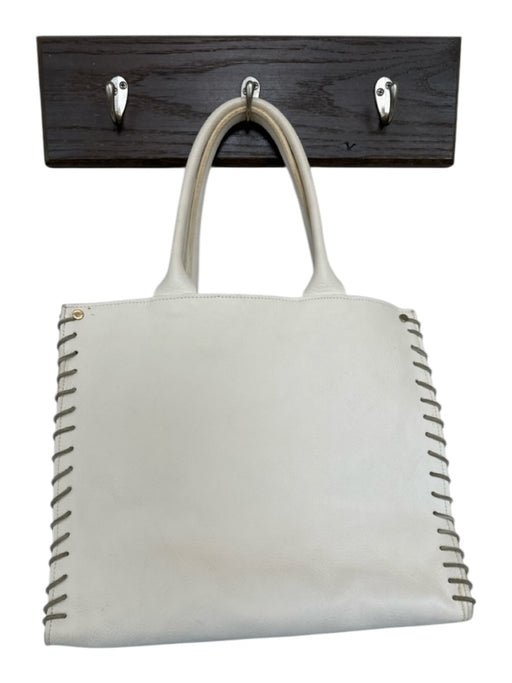 Let & Her Bone White Reptile Rope Shoulder Zipper Purse Bone White