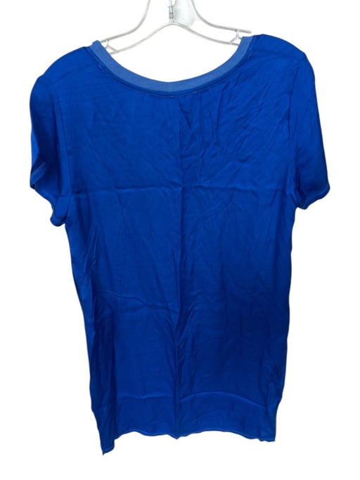 Nation Size M Royal Blue Viscose V Neck Cap Sleeve Lining Detail Mini Dress Royal Blue / M