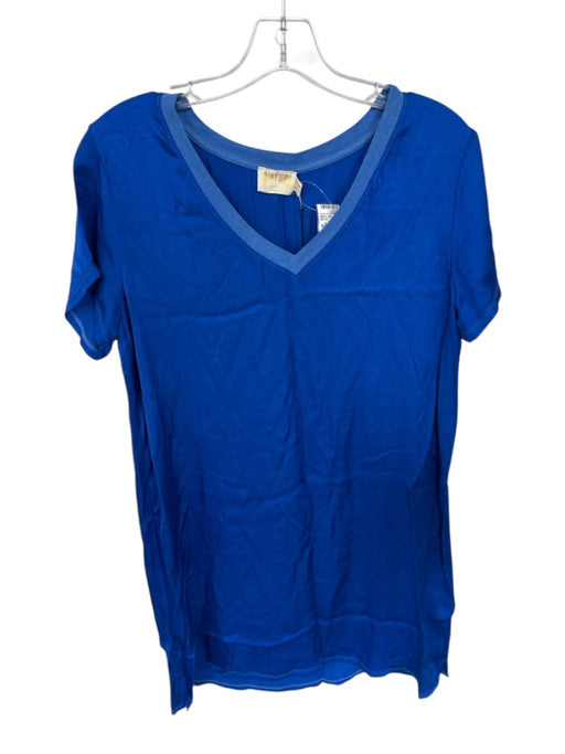 Nation Size M Royal Blue Viscose V Neck Cap Sleeve Lining Detail Mini Dress Royal Blue / M