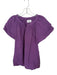 XiRENA Size M Purple Cap Sleeve V Neck Half Button Top Purple / M