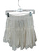 Misa Size S White Cotton Lace Cutouts Elastic Waist Mini Skirt White / S