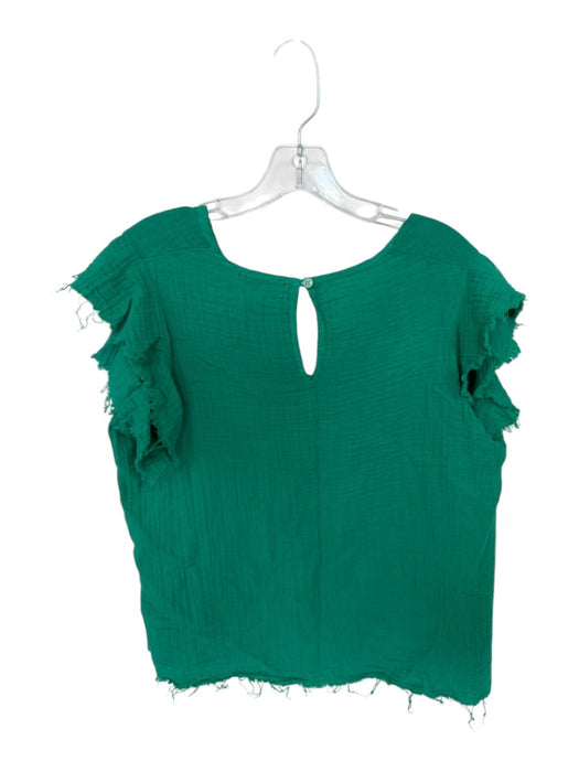 Stark X Size M Emerald Cotton Frayed Cap Sleeve Top Emerald / M