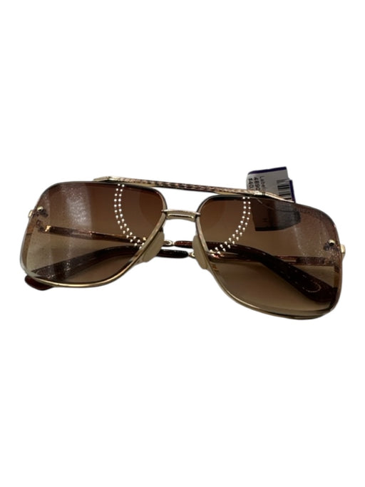 TOPFOXX Gold & Amber Aviator Sunglasses Gold & Amber
