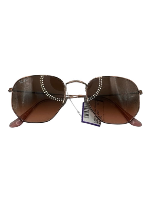 Ray Ban Rose Gold Metal Octagonal Sunglasses Rose Gold