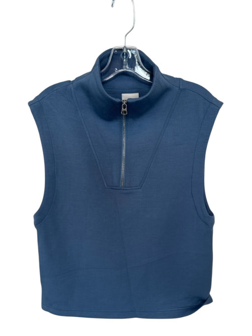 Varley Size M Blue Viscose Blend Sleeveless Half Zip Athletic Top Blue / M