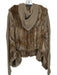 LaROK Size L Brown & Grey Rabbit Fur Knit Long Sleeve Hood Knit Sweater Brown & Grey / L