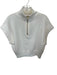 Varley Size M Cream Cotton Quarter Zip roll neck Sleeveless Athletic Jacket Cream / M