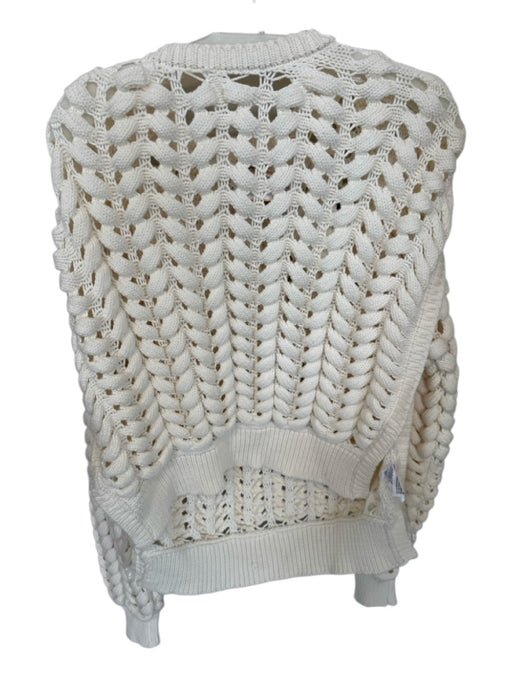 KBB Size S Cream cotton & recycled polyester Crochet Long Sleeve Sweater Cream / S