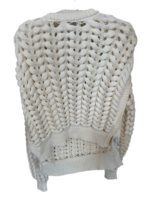 KBB Size S Cream cotton & recycled polyester Crochet Long Sleeve Sweater Cream / S