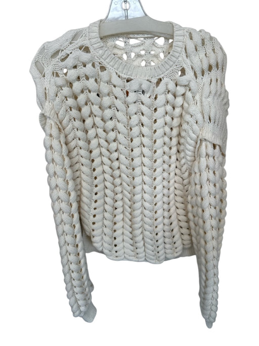 KBB Size S Cream cotton & recycled polyester Crochet Long Sleeve Sweater Cream / S