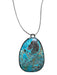 Brown & Turqoise Leather Turquoise Large Stone Necklace Brown & Turqoise