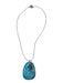 Brown & Turqoise Leather Turquoise Large Stone Necklace Brown & Turqoise