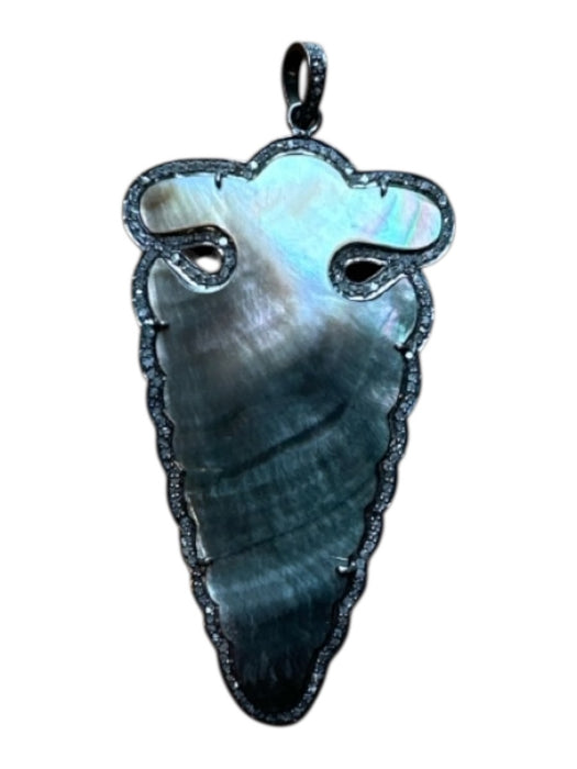 S. Carter Designs Gray & Gunmetal Sterling Silver Mother of Pearl Pendant Gray & Gunmetal