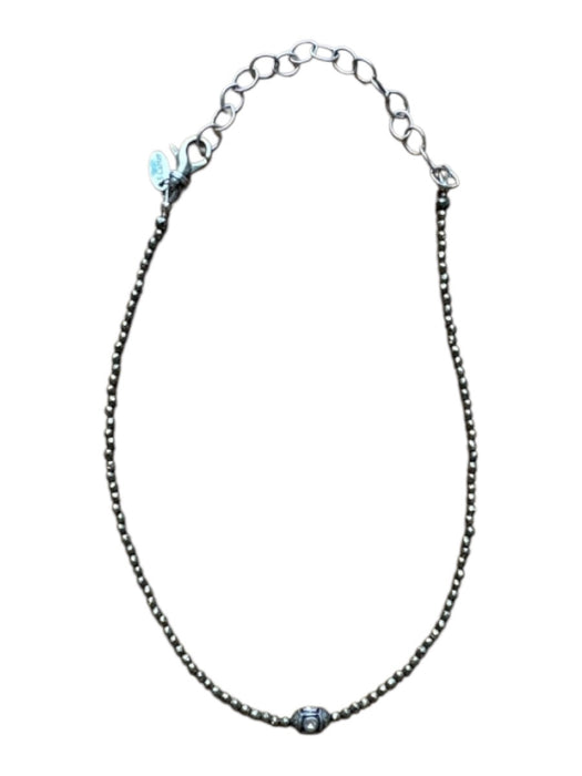 S. Carter Designs Gray & Silver Stone Beads Sterling Silver Raw Diamond Necklace Gray & Silver