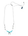Ela Rae Turquoise & Gray Turquoise Beads Pave Diamonds Horn Adjustable Necklace Turquoise & Gray