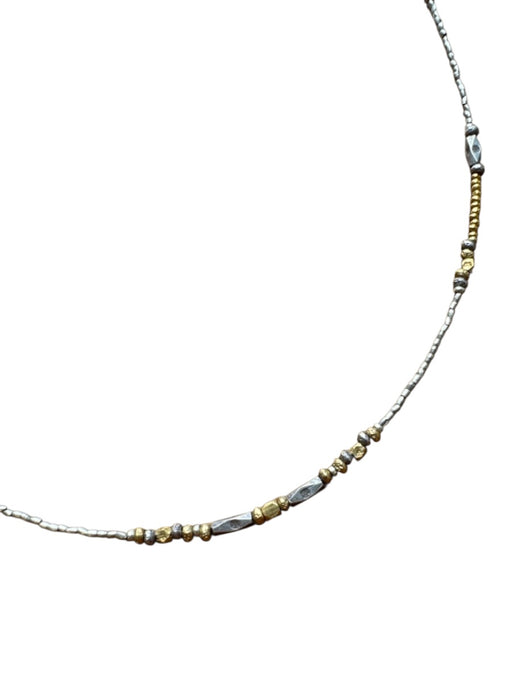 Chipita Gold & Silver Sterling Silver Vermeil Beaded short Necklace Gold & Silver