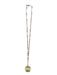 Gold Sterling Silver Paperclip Chain Sunburst Faux Diamond Necklace Gold