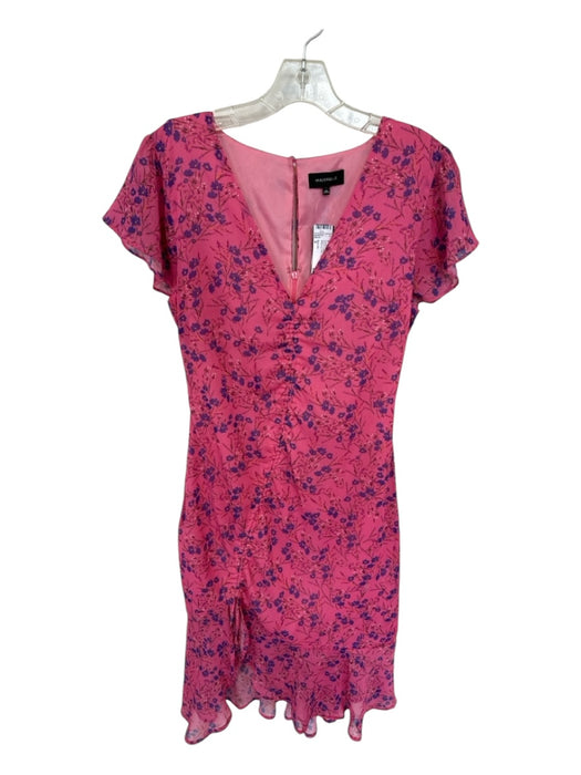 Majorelle Size S Pink & Purple Polyester Short Sleeve Botanical Midi Dress Pink & Purple / S