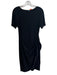 Tiana B. Size M Black Polyester Wide Round Neck Short Sleeve Stretch Dress Black / M