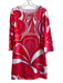 Parisou Size M Pink Denier Blend Boat Neck Long Sleeve Abstract Print Dress Pink / M