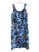 Jessica Howard Size 6 Blue & Aqua Linen & Rayon Scoop Neck Sleeveless Dress Blue & Aqua / 6