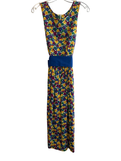 Bonny Lass Size 10 Multi Cotton Round Neck Sleeveless Back Zip Floral Dress Multi / 10