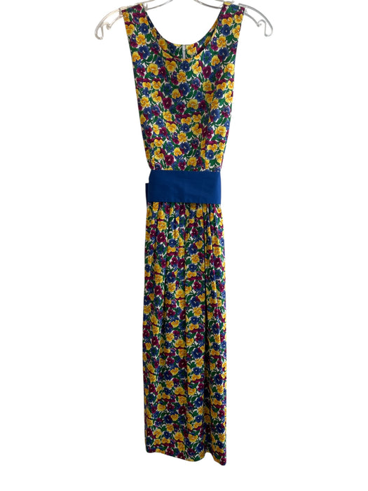 Bonny Lass Size 10 Multi Cotton Round Neck Sleeveless Back Zip Floral Dress Multi / 10