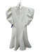 Likely Size 00 White Polyester & Rayon Hook & Eye Back Zip Puff Shoulder Dress White / 00