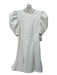 Likely Size 00 White Polyester & Rayon Hook & Eye Back Zip Puff Shoulder Dress White / 00