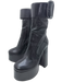 Saint Laurent Paris Shoe Size 35 Black Leather Upper Ankle Buckle Platform Boots Black / 35