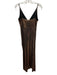 Wayf Size M Bronze Polyester & Spandex Surplice Sleeveless Dress Bronze / M