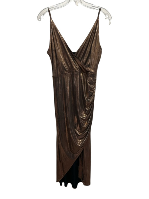 Wayf Size M Bronze Polyester & Spandex Surplice Sleeveless Dress Bronze / M
