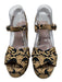 Tory Burch Shoe Size 9 Gold & Black Brocade Block Heel Platform Sandals Gold & Black / 9