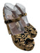 Tory Burch Shoe Size 9 Gold & Black Brocade Block Heel Platform Sandals Gold & Black / 9