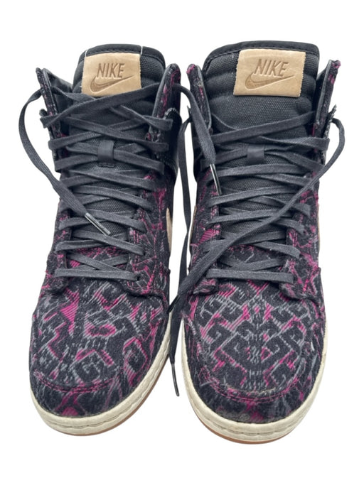 Nike Shoe Size 8 Black & Multi Leather & Cotton Wedge Sneakers Black & Multi / 8
