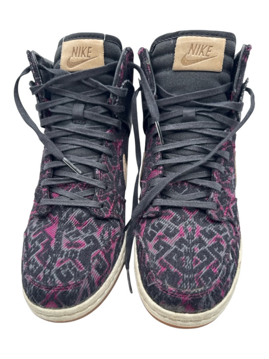 Nike Shoe Size 8 Black & Multi Leather & Cotton Wedge Sneakers Black & Multi / 8