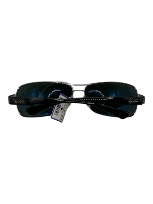 Ray Ban Silver & Black Metal Rectangles Men's Sunglasses Silver & Black