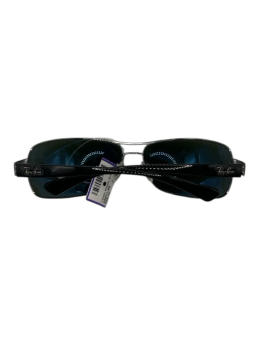 Ray Ban Silver & Black Metal Rectangles Men's Sunglasses Silver & Black