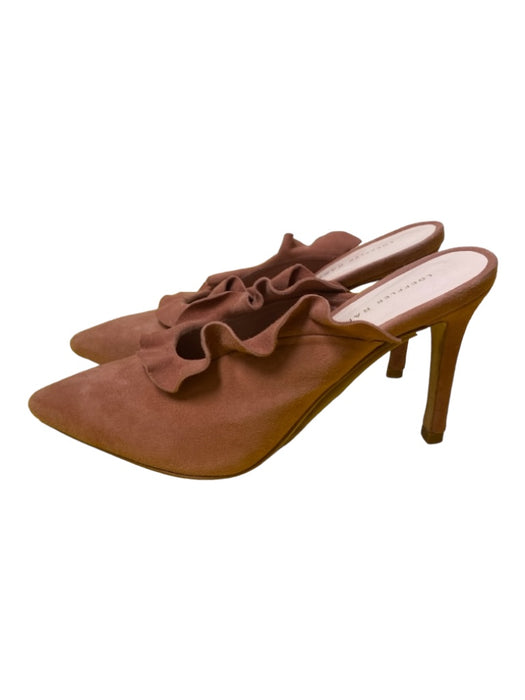 Loeffler Randall Shoe Size 7 Burnt Sienna Suede Ruffle High Heel Slip On Shoes Burnt Sienna / 7