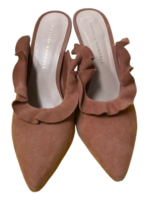 Loeffler Randall Shoe Size 7 Burnt Sienna Suede Ruffle High Heel Slip On Shoes Burnt Sienna / 7