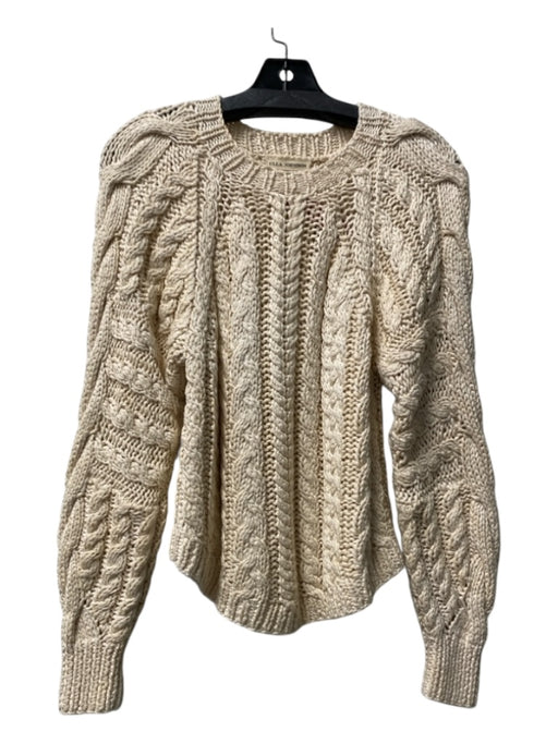 Ulla Johnson Size Est Small Cream No Fabric Tag Cable Knit Crew Neck Sweater Cream / Est Small