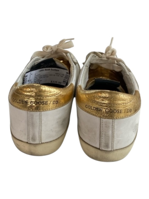 Golden Goose Shoe Size Est 6.5 White & Gold Leather Lace Up Low Top Sneakers White & Gold / Est 6.5