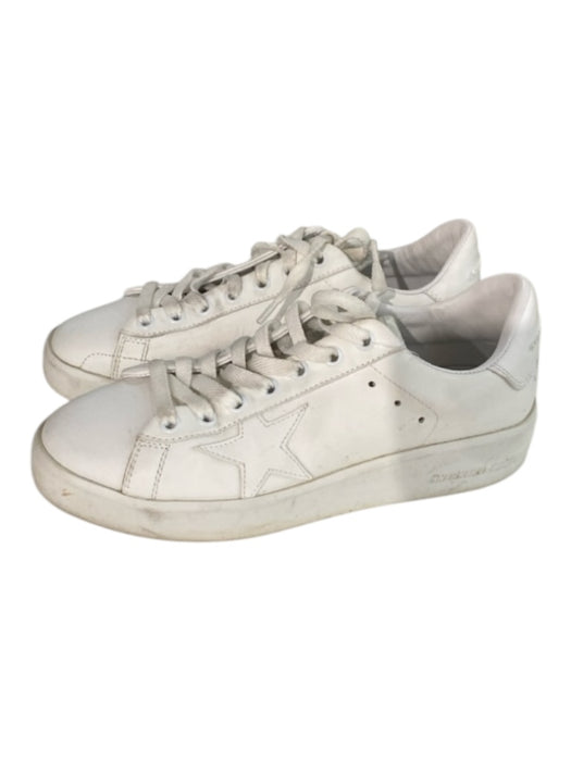 Golden Goose Shoe Size Est 6.5 White Leather Lace Up Low Top Sneakers White / Est 6.5