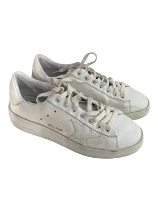 Golden Goose Shoe Size Est 6.5 White Leather Lace Up Low Top Sneakers White / Est 6.5