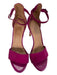 Joie Shoe Size 6.5 Fushcia Suede open toe Stiletto Ankle Strap Closed Heel Shoes Fushcia / 6.5