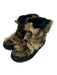 Moon Boot Shoe Size Est 6.5 Black & Tan Suede Faux Fur Lace Detail Boots Black & Tan / Est 6.5